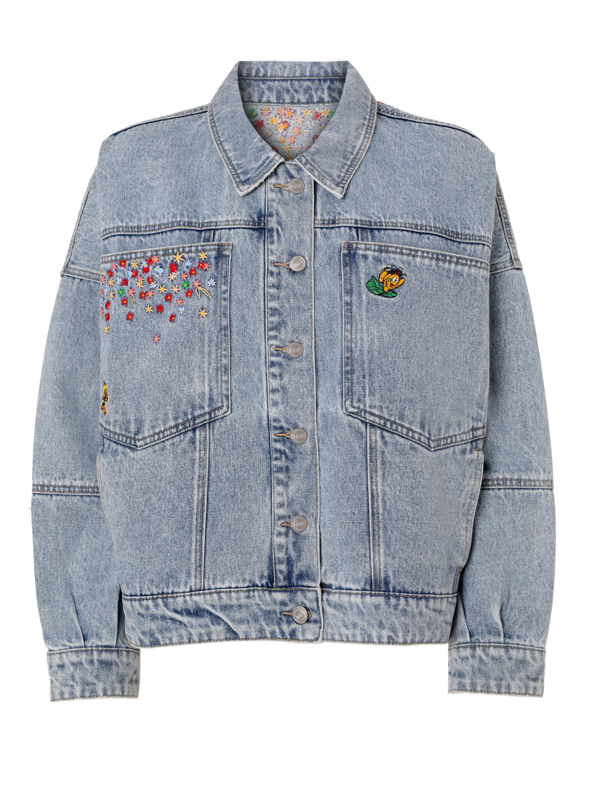 TATUUM Tussenjas 'Waratika' in de kleur Blauw denim / Geel / Groen / Rood, Productweergave