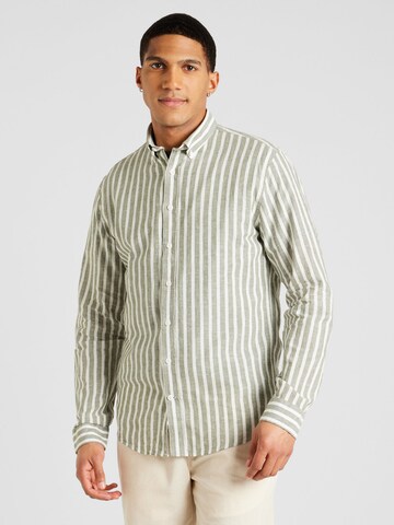 Lindbergh Slim fit Button Up Shirt in Green: front