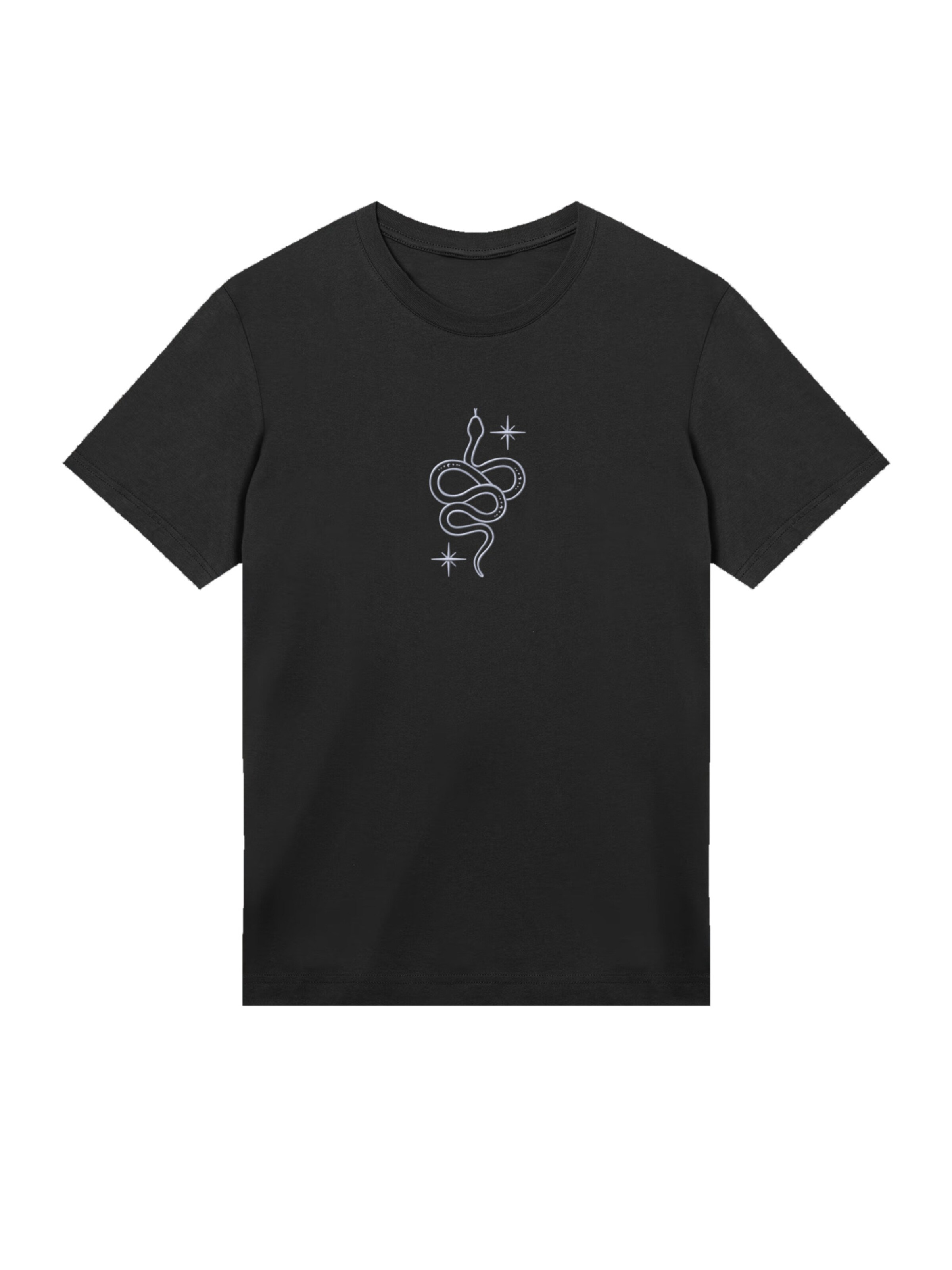 T-Shirt 'Mystical Snake Bestickt' F4NT4STIC en noir : devant