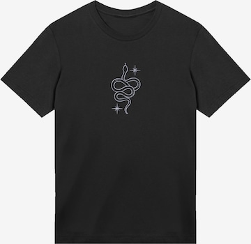 T-Shirt 'Mystical Snake Bestickt' F4NT4STIC en noir : devant