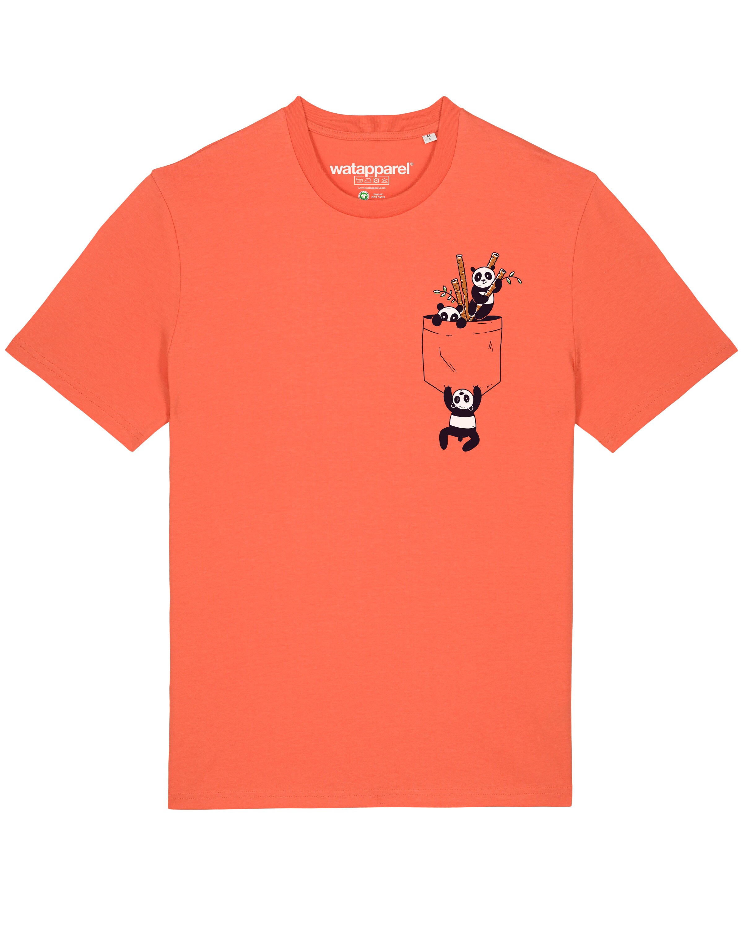 T-Shirt 'Pocket Pandas' Watapparel en orange : devant