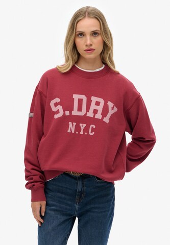 Sweat-shirt 'Athletic Essentials' Superdry en rouge : devant