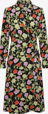 PIECES Платье-рубашка 'Blossom' в Черный: спереди
