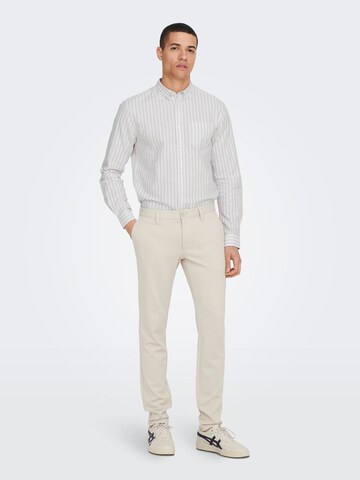 Only & Sons Slim Fit Skjorte i beige