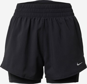 NIKE Regular Workout Pants in Black: front