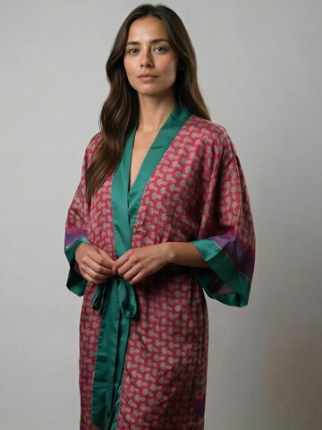 Shop Karey - Kimono 'Jaipur Sunset' en rojo