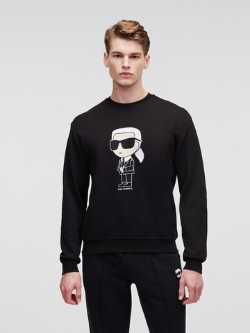 Bluză de molton 'Ikonik' de la Karl Lagerfeld pe negru: față