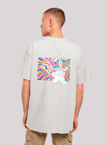 F4NT4STIC Shirt 'Alice im Wunderland Uhr Hase Heroes of Childhood' in Grijs