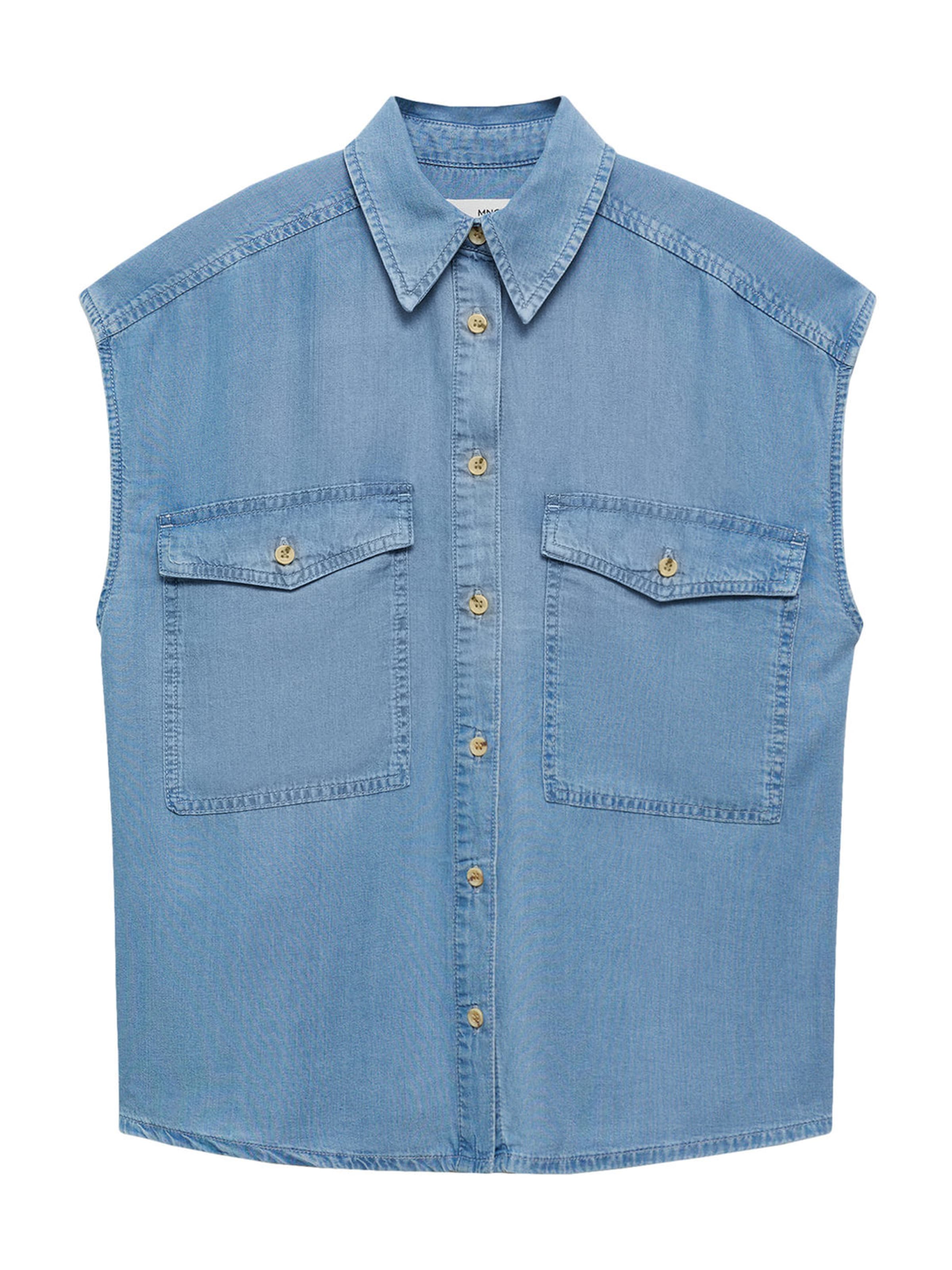 MANGO Блуза 'ALESSIA' в синьо: отпред