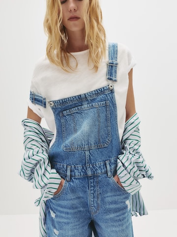 Pull&Bear Regular Tuinbroek jeans in Blauw