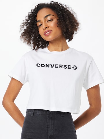 Tricou de la CONVERSE pe alb: față