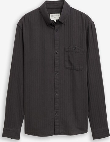 TOM TAILOR DENIM Button Up Shirt in Black: front