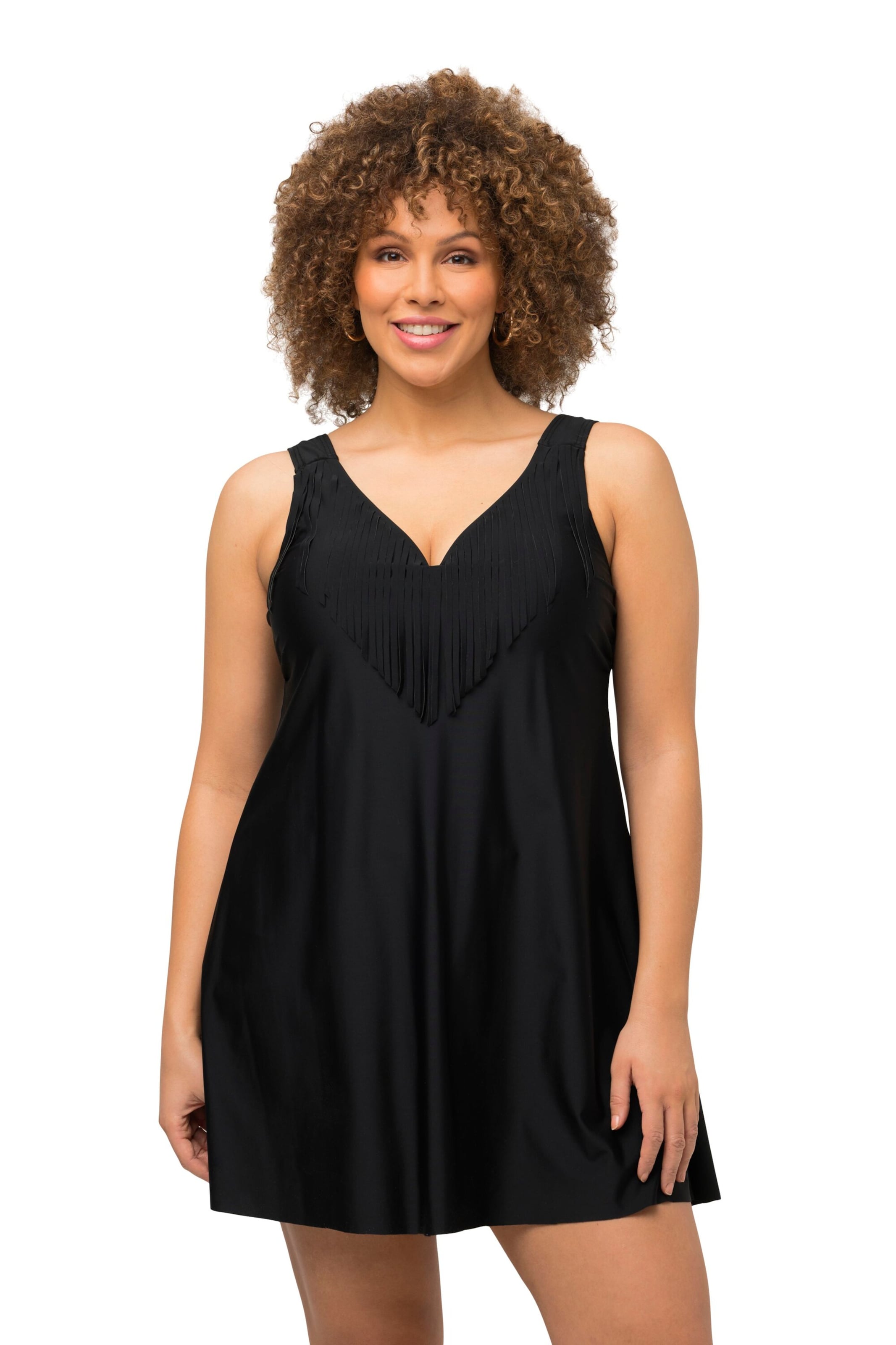 Sutien de tricou Rochie de plajă de la Ulla Popken pe negru: față