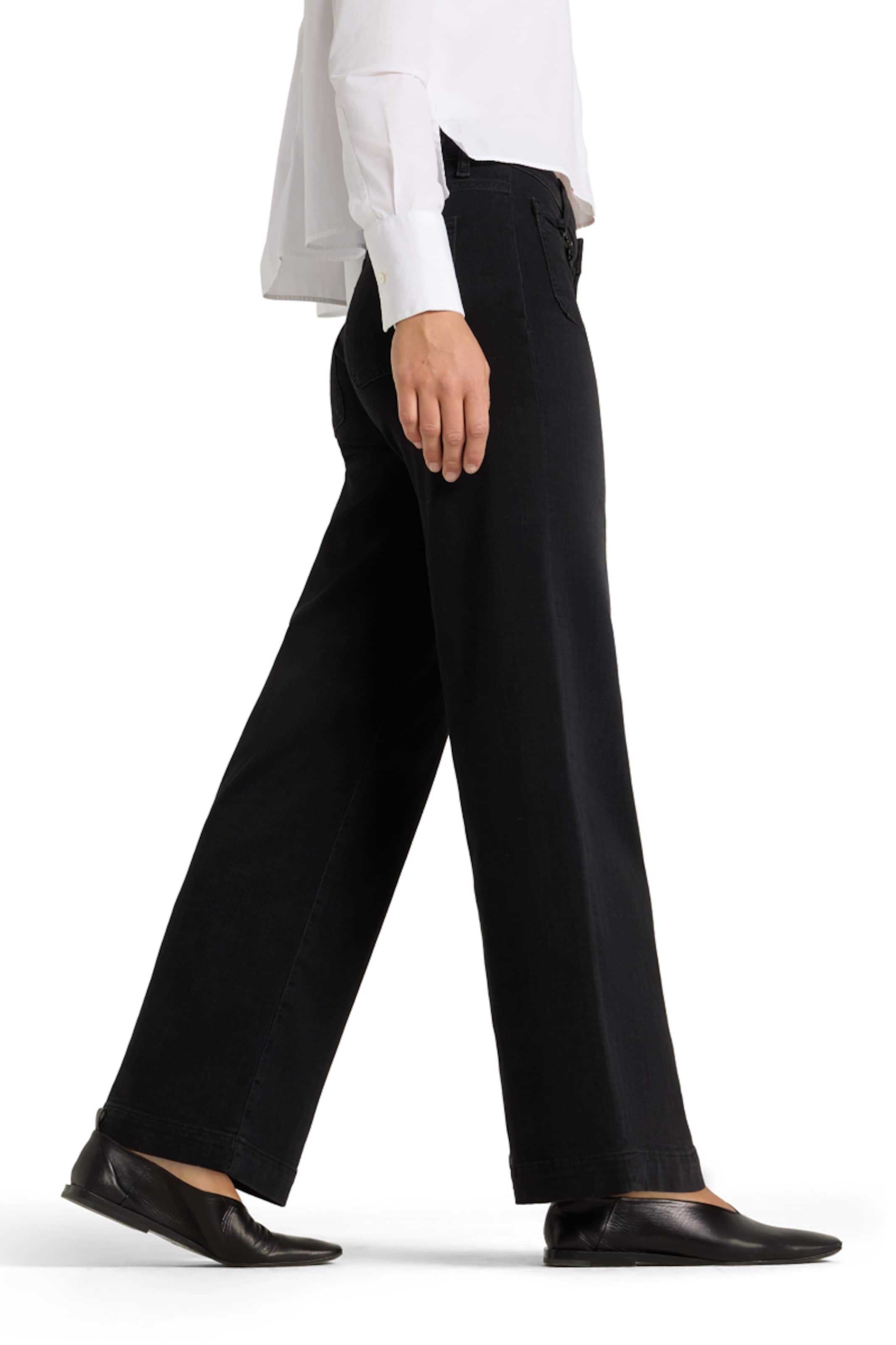 Cambio Wide leg Jeans ' Ada' in Zwart