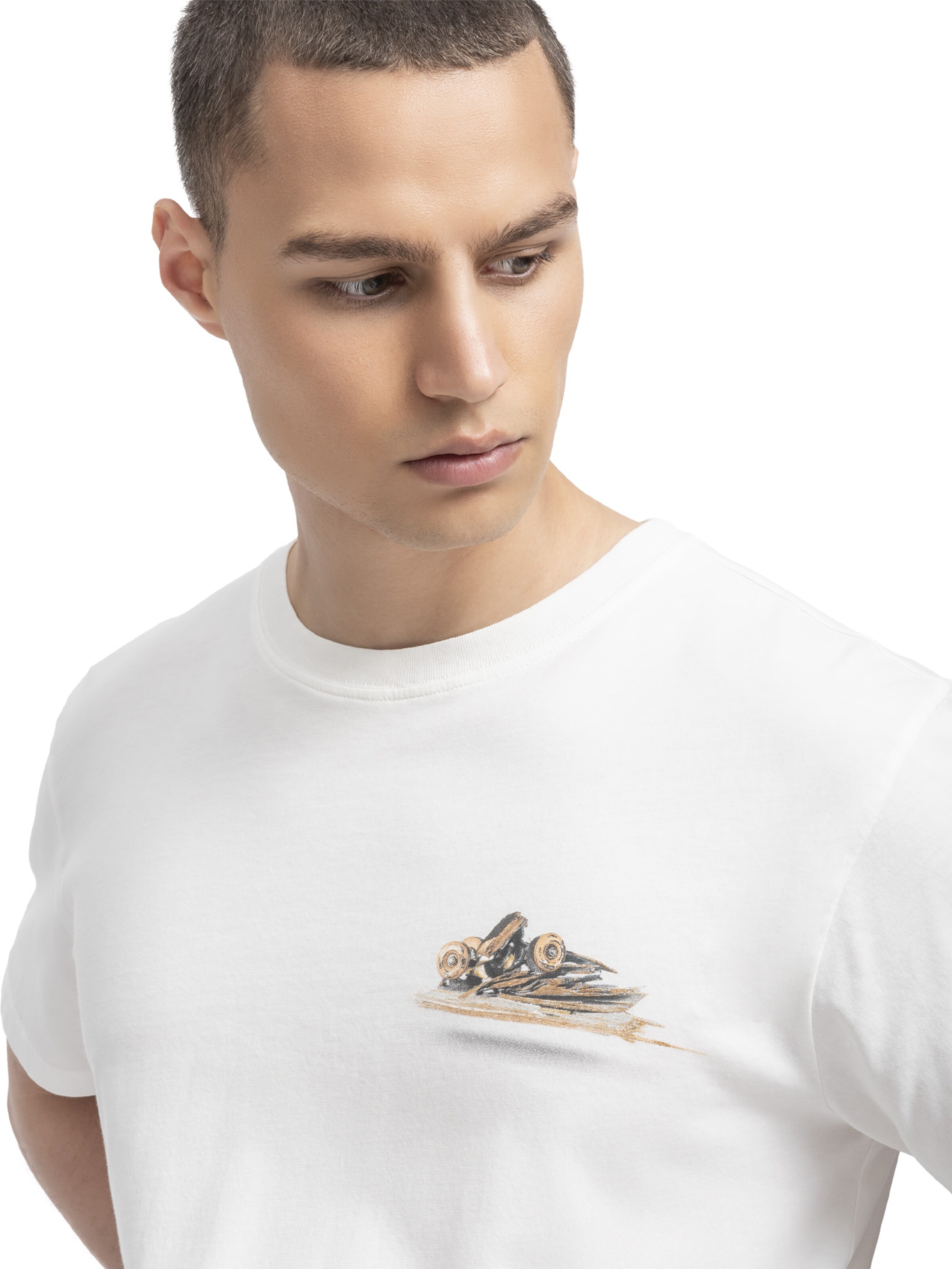 T-Shirt 'Escape Flip' Kaft en blanc