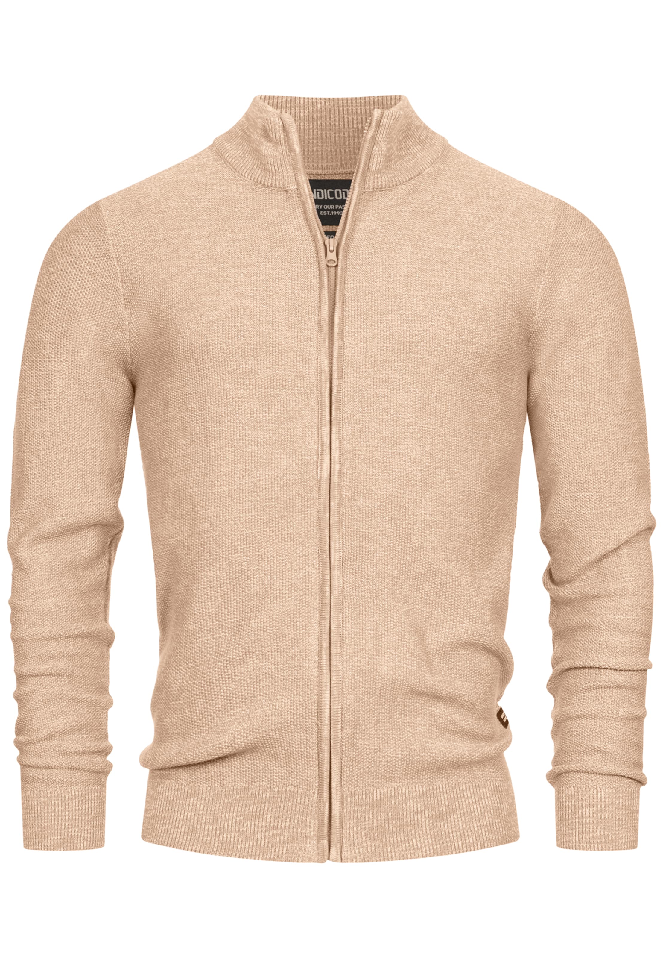INDICODE JEANS Strickjacke in Beige: Vorderseite