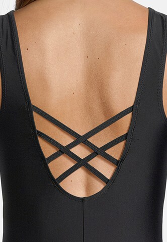 BECO the world of aquasports Bustier Badeanzug 'Zebra Vibes' in Schwarz