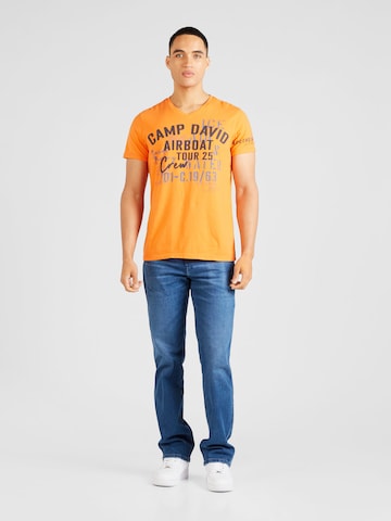 CAMP DAVID - Camiseta 'Alaska Ice Tour' en naranja