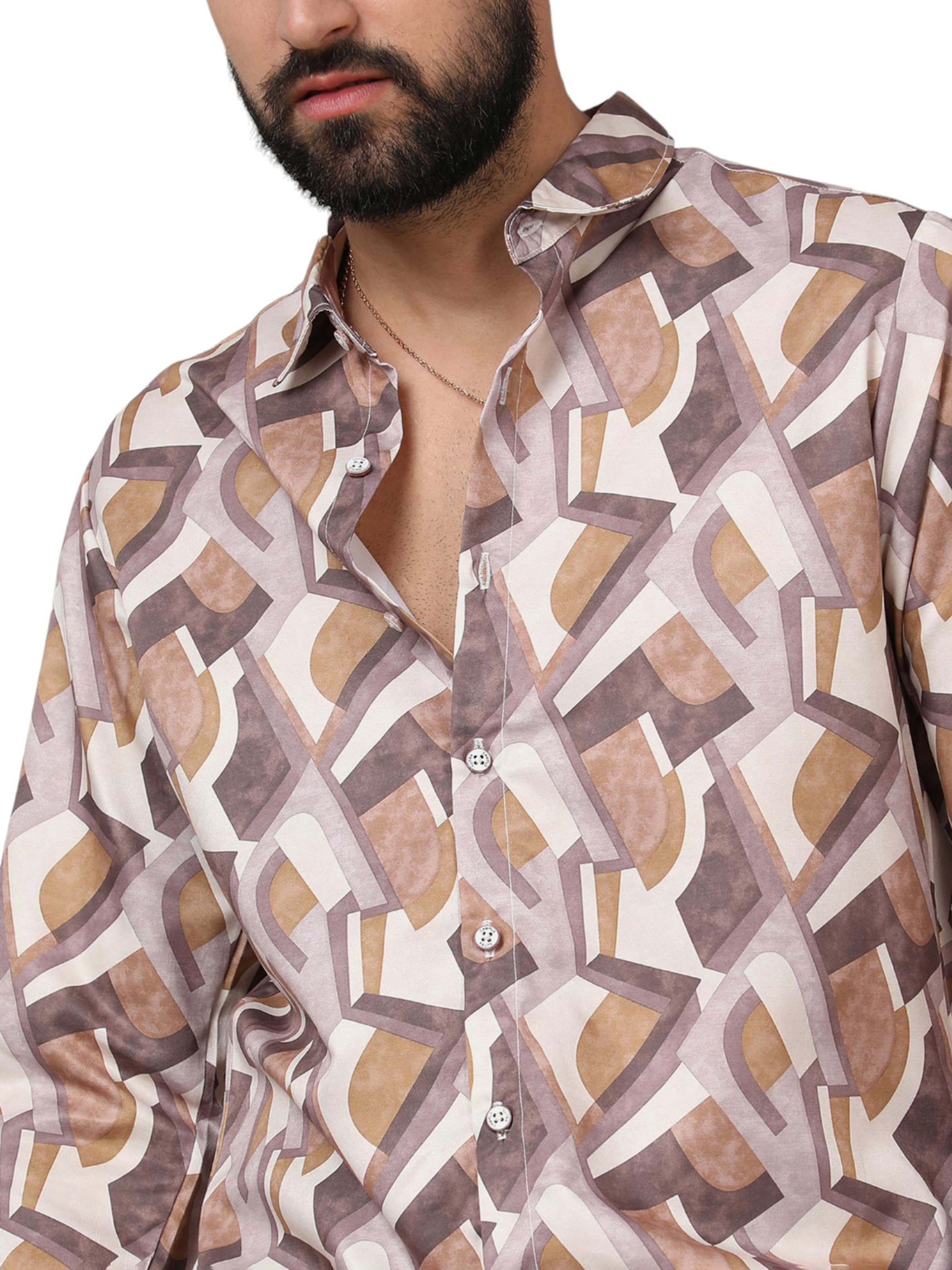 Campus Sutra Regular Fit Skjorte ' Winston ' i brun