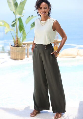 Wide Leg Pantalon LASCANA en vert