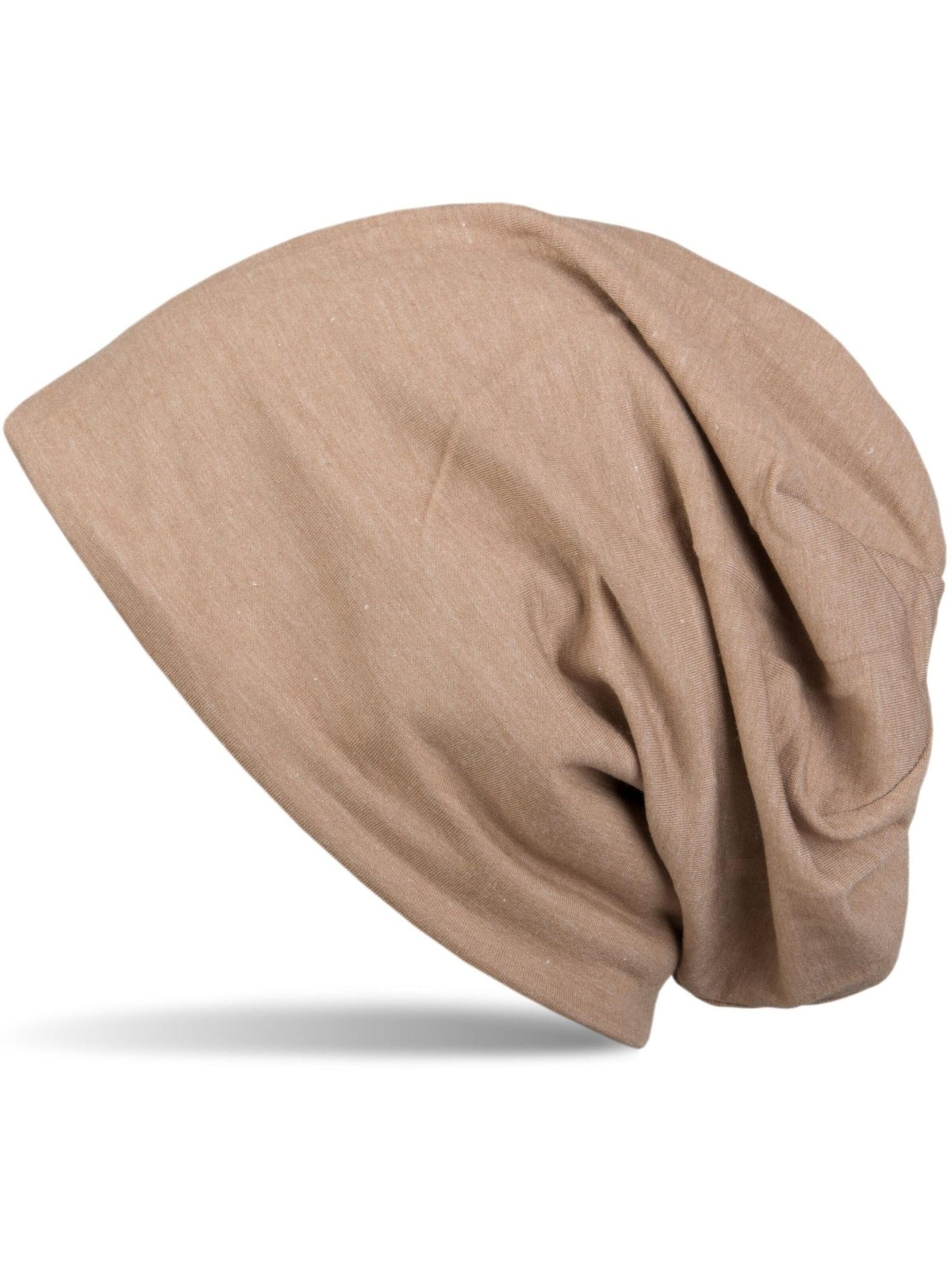 styleBREAKER Mütze 'Unifarbene Beanie Mütze mit Fleece'‌ in Braun: Vorderseite