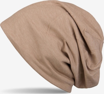 styleBREAKER Mütze 'Unifarbene Beanie Mütze mit Fleece' in Braun: Vorderseite