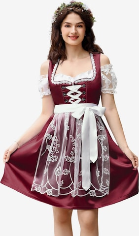 Yesfashion Dirndl w kolorze czerwony: przód