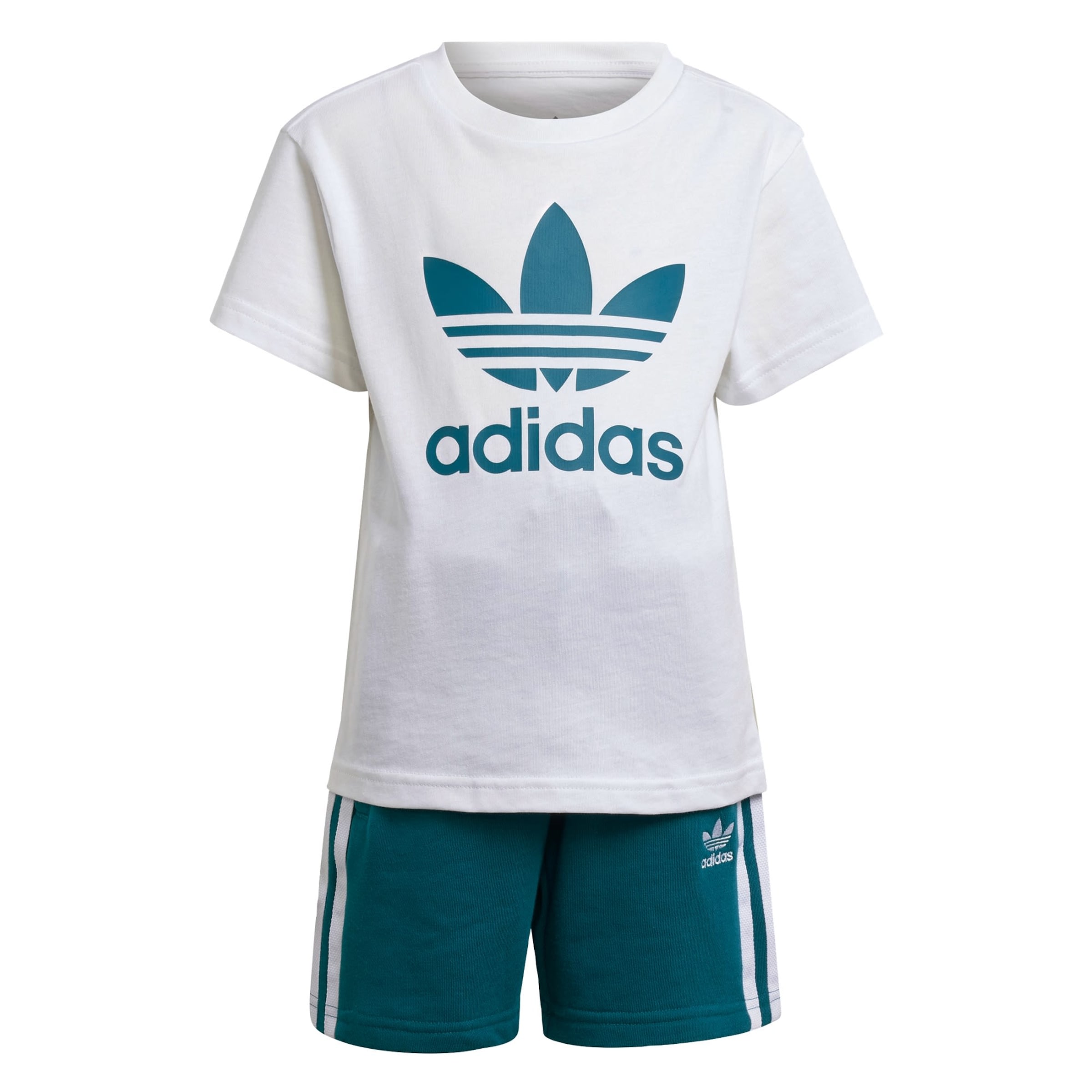 ADIDAS ORIGINALS Sweatsuit Adicolor in Petrol White ABOUT YOU