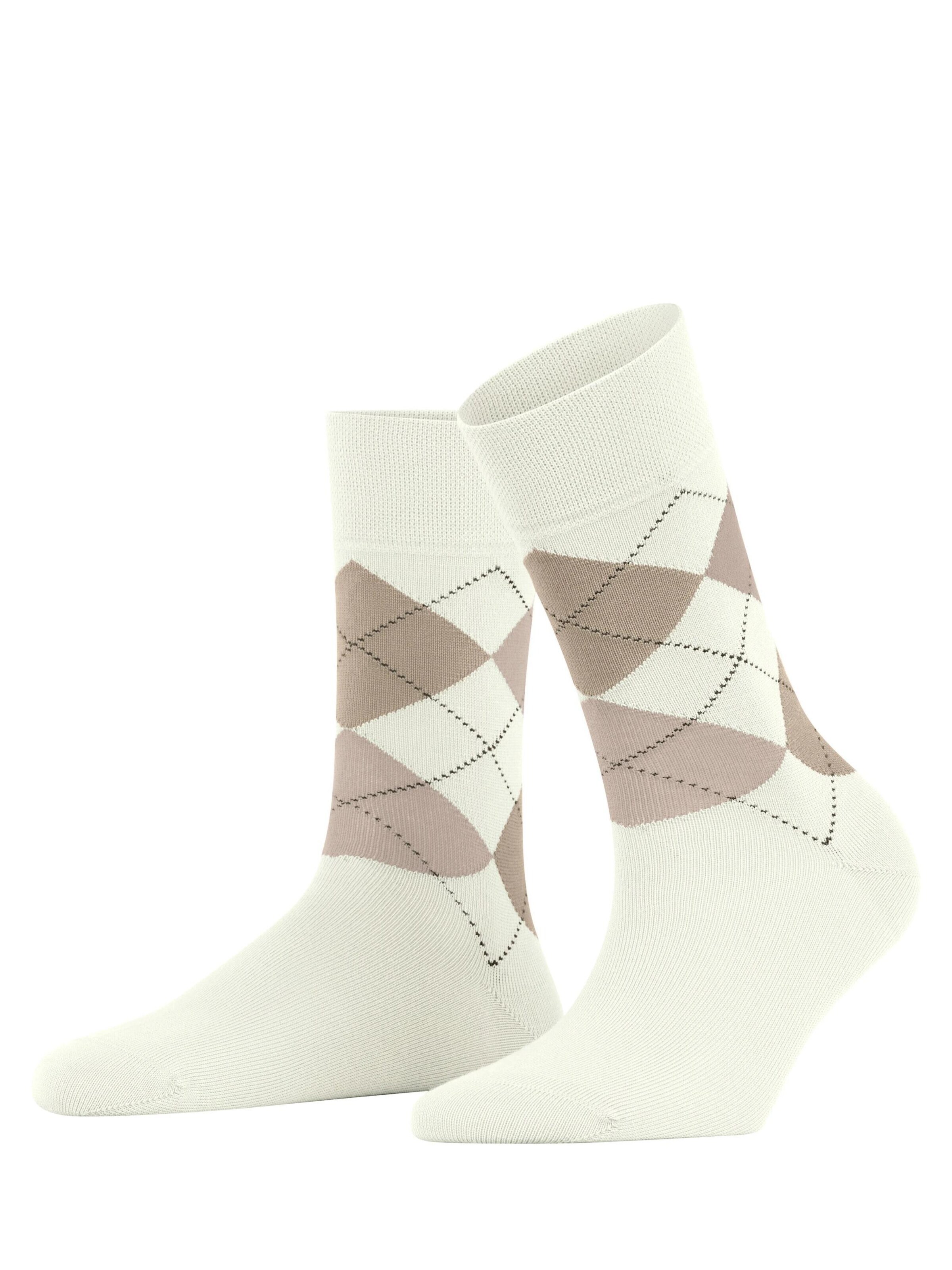 FALKE Socken 'Sensitive Argyle'‌‌‌‌‌ in Weiß: Vorderseite