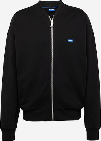 HUGO Blue - Sudadera con cremallera 'Narane' en negro: frente