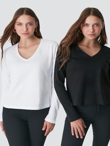 Pantalon de pyjama C&City en noir : devant