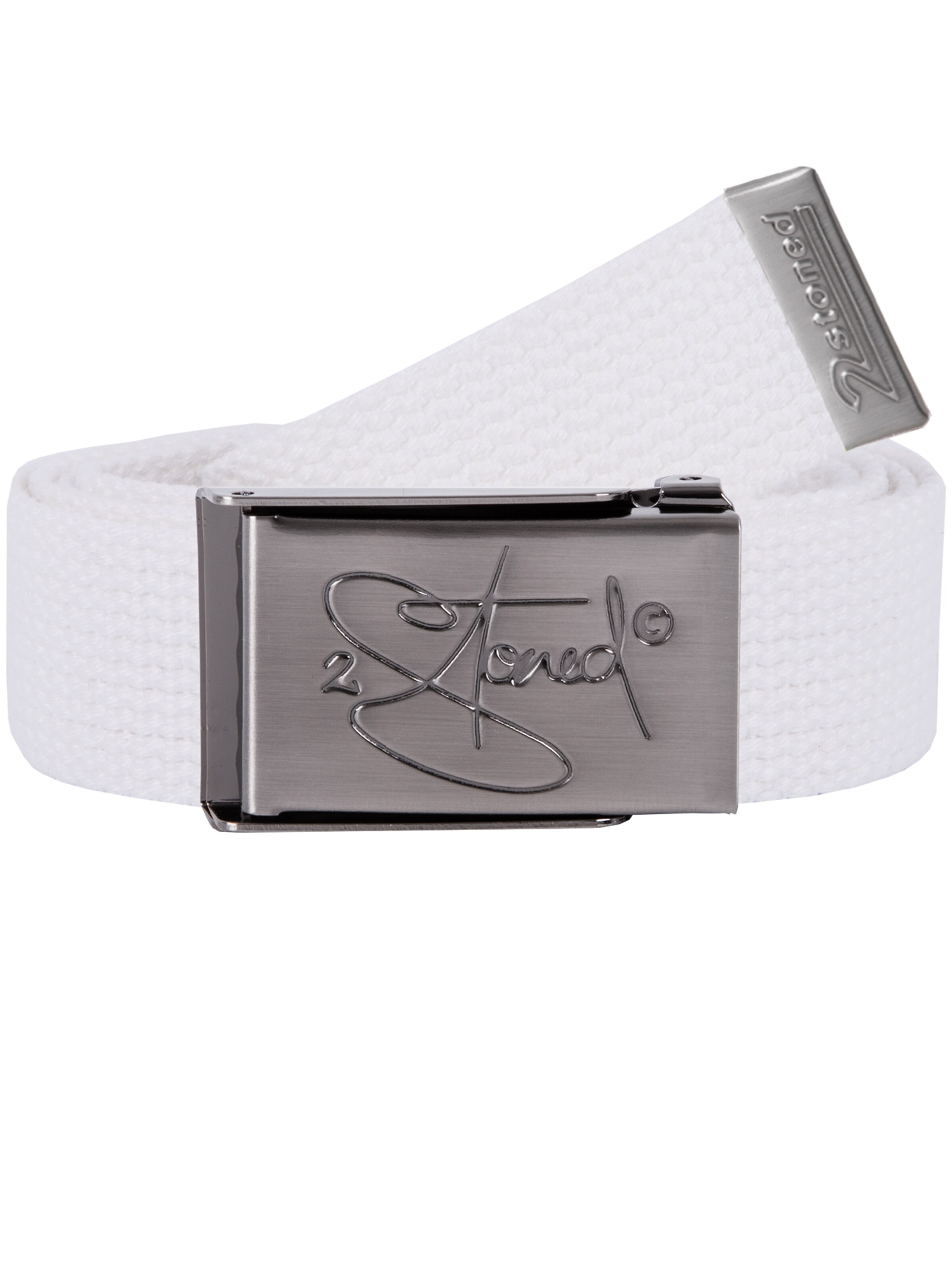 2Stoned Belt 'Small Matt' in White: front