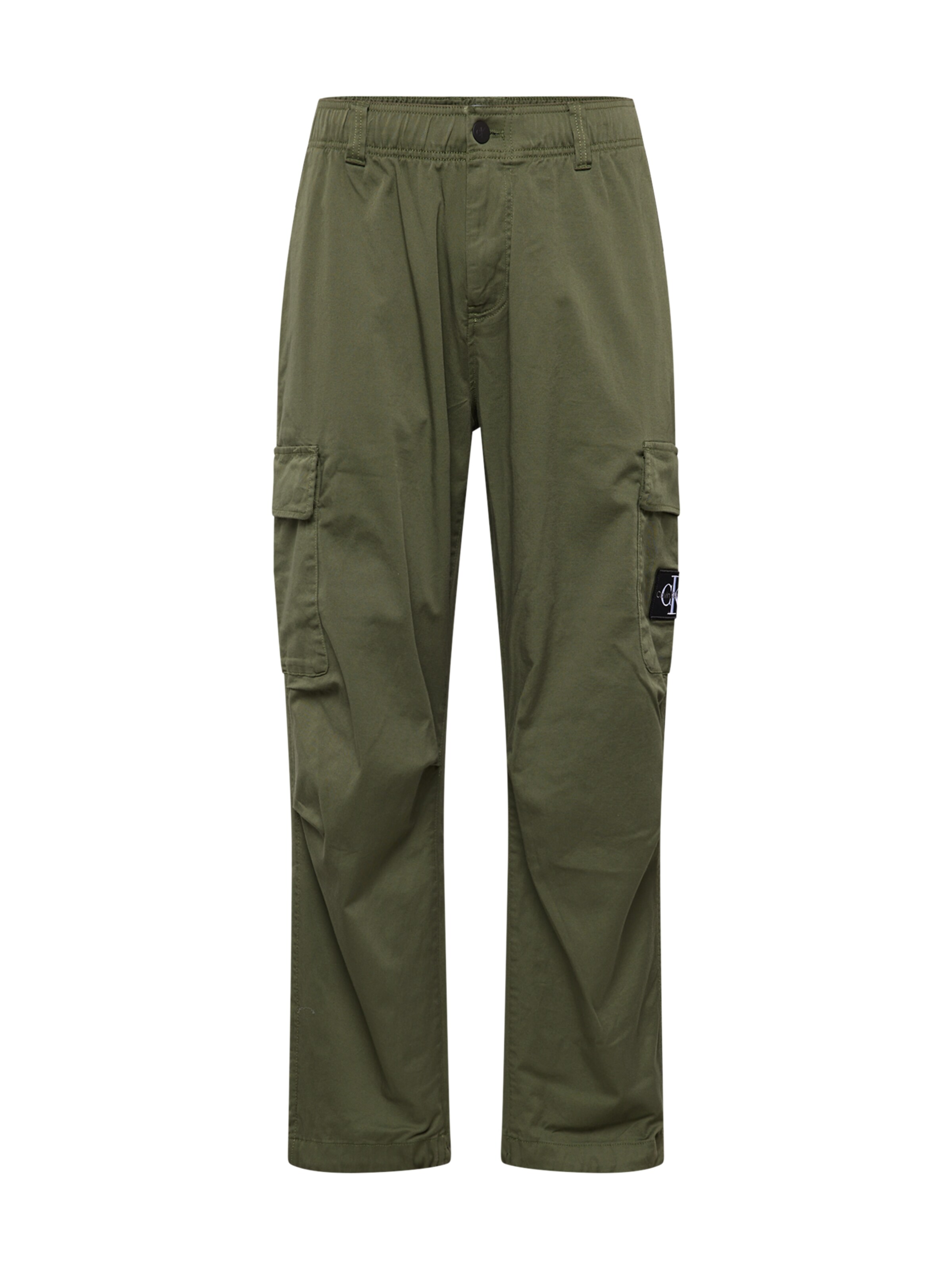 Calvin Klein Jeans Regular Cargo Pants 'Essential' in Green: front