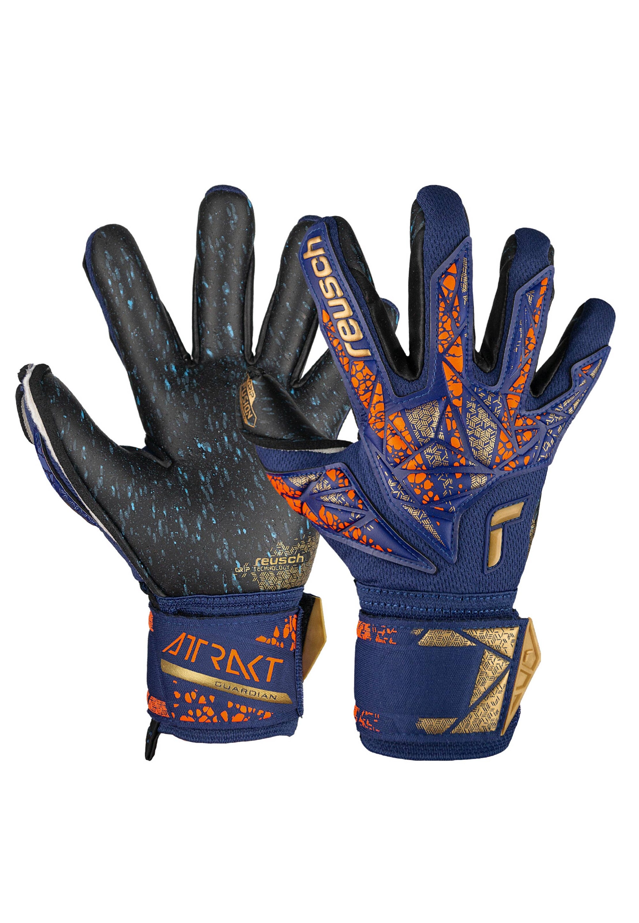 REUSCH Sporthandschoenen 'Attrakt Fusion Guardian' in Blauw: voorkant