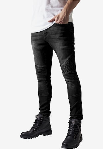 Urban Classics Skinny Jeans in Black: front