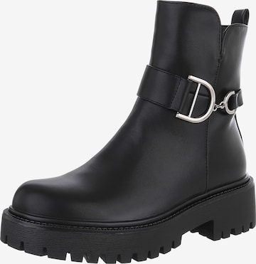 Ital-Design Stiefelette in Schwarz: Vorderseite