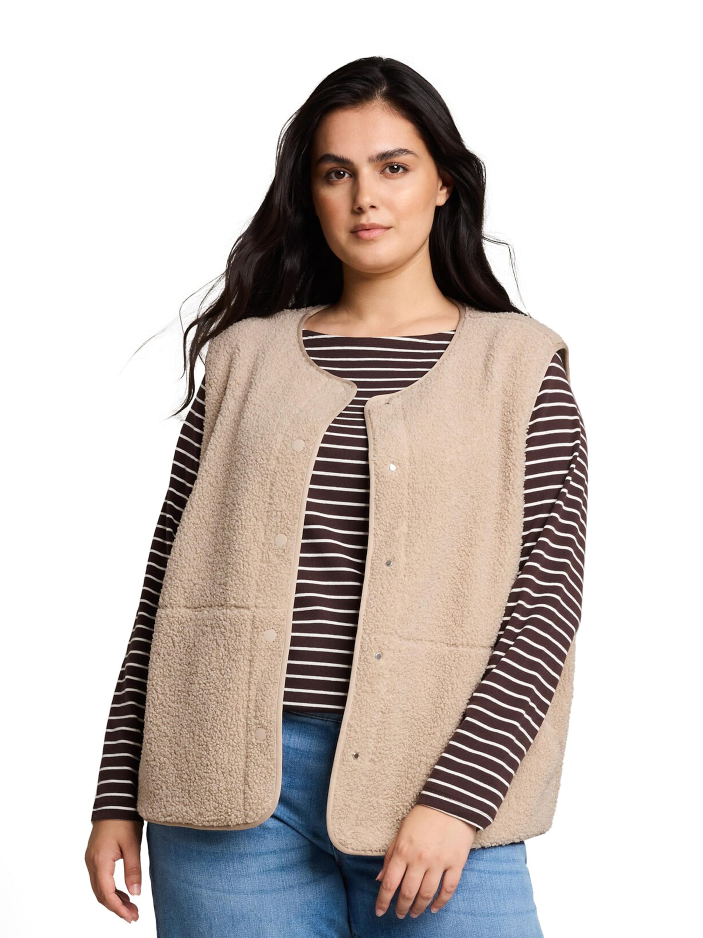 Tom Tailor Women + Vest in Beige: front