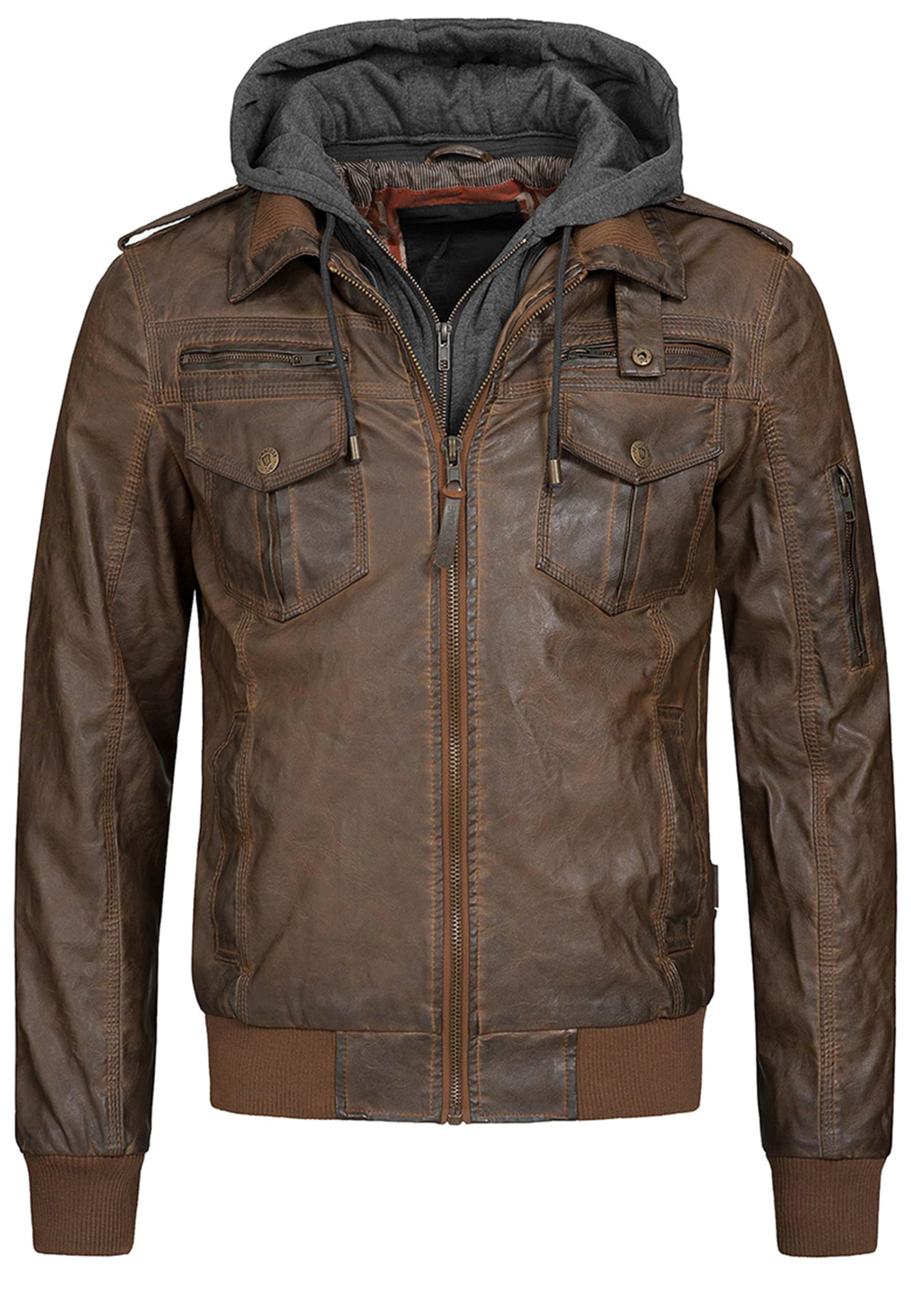 INDICODE JEANS Between-season jacket 'Aaron' in Brown: front