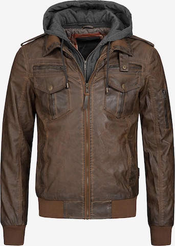 INDICODE JEANS Between-Season Jacket 'Aaron' in Brown: front