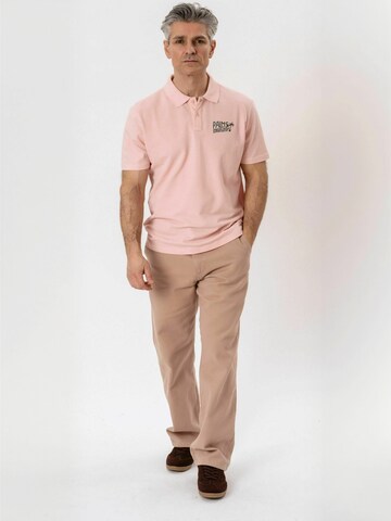 TEESHOPPEN Regular fit Button Up Shirt ' Polo ' in Pink