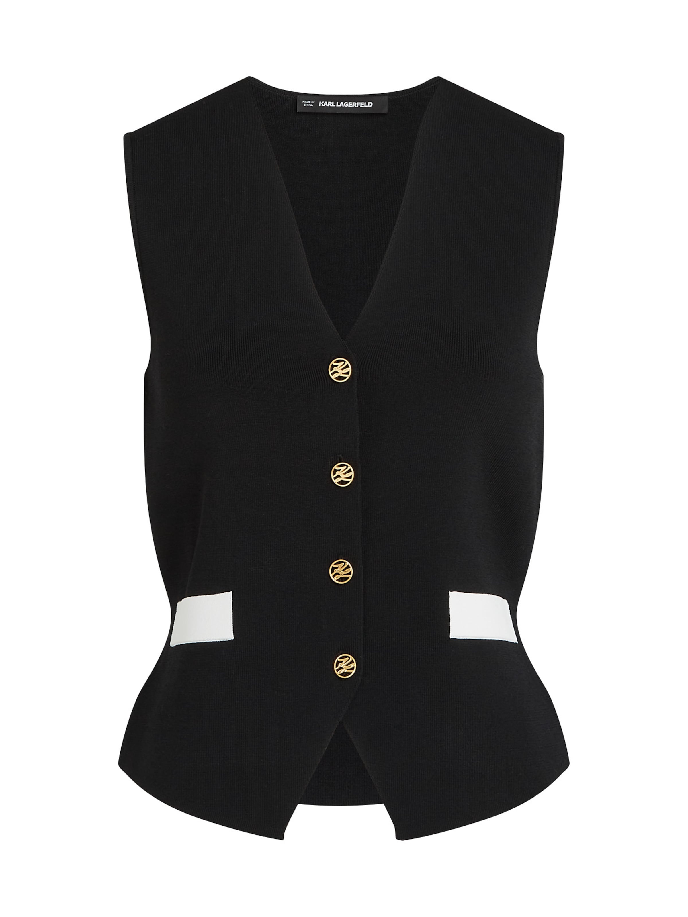Karl Lagerfeld Strikvest i sort: forside