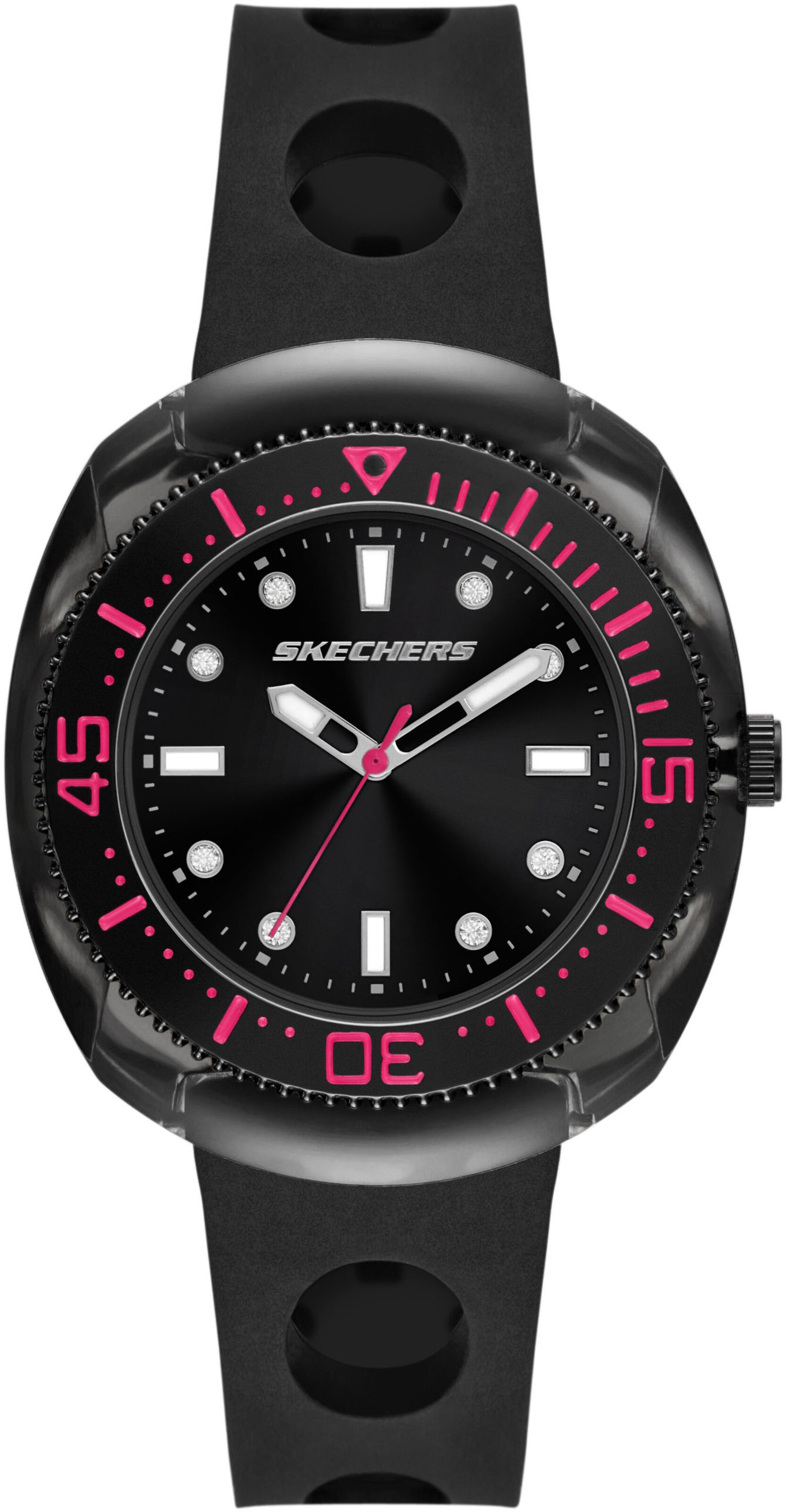 SKECHERS Analog Watch in Black: front