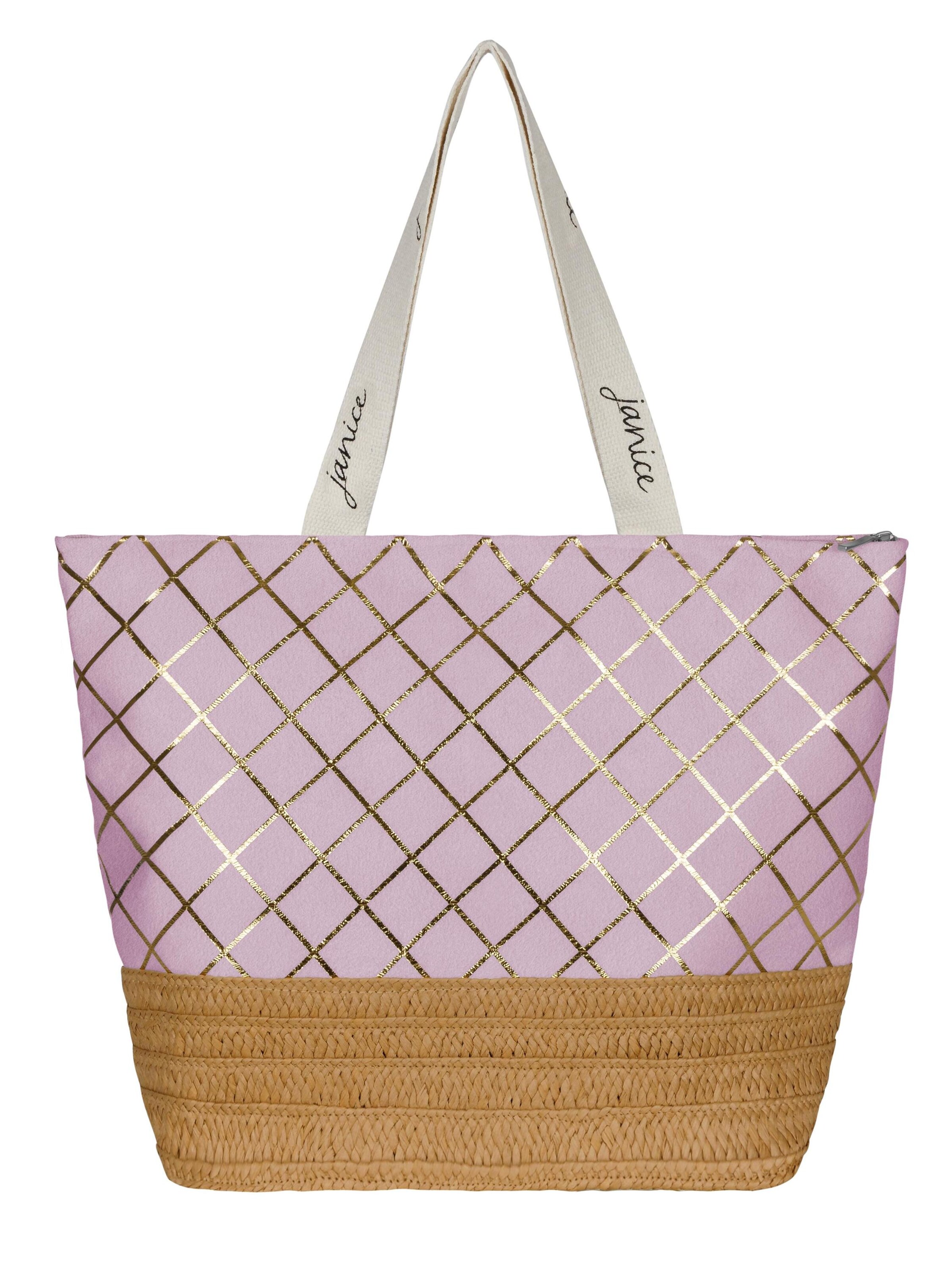 normani Strandtasche 'Kuredu' in beige / gold / rosa, Produktansicht