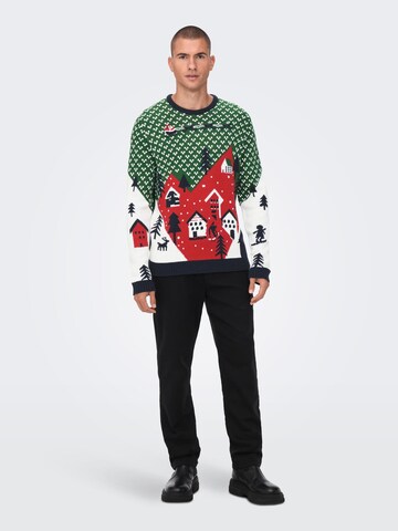 Pull-over 'Xmas' Only & Sons en vert