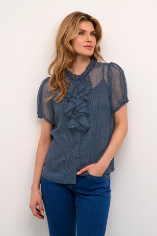 Chemisier 'Kinia' Cream en bleu : devant