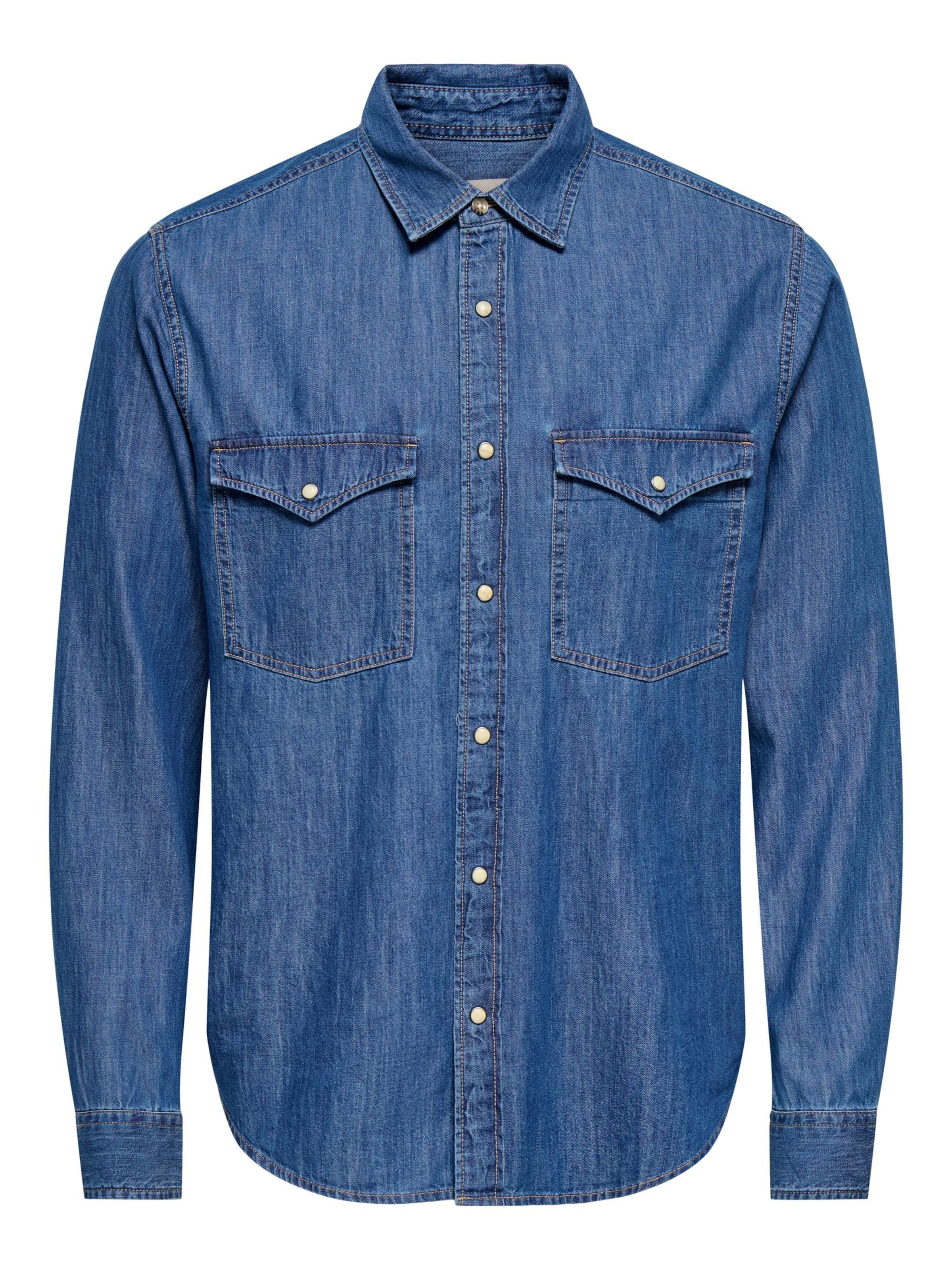 Only & Sons - Ajuste regular Camisa 'ONSRAY' en azul: frente