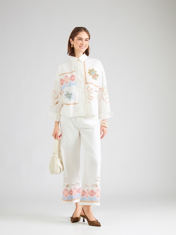 Weekend Max Mara Široký strih Džínsy 'ADUNCO' - Biela