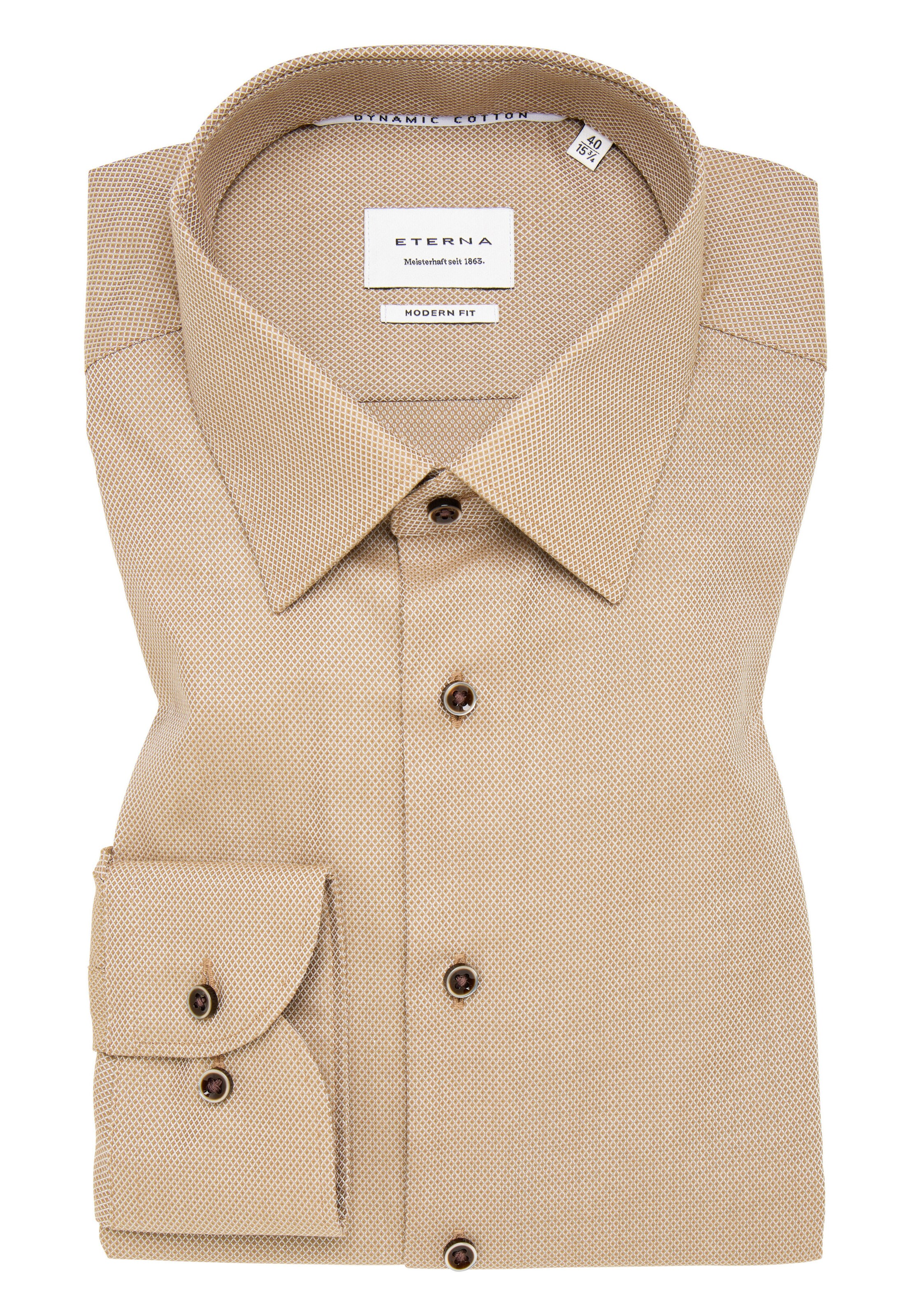 ETERNA Regular fit Business shirt in Brown