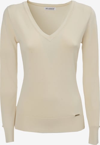 Influencer Pullover in Beige: Vorderseite