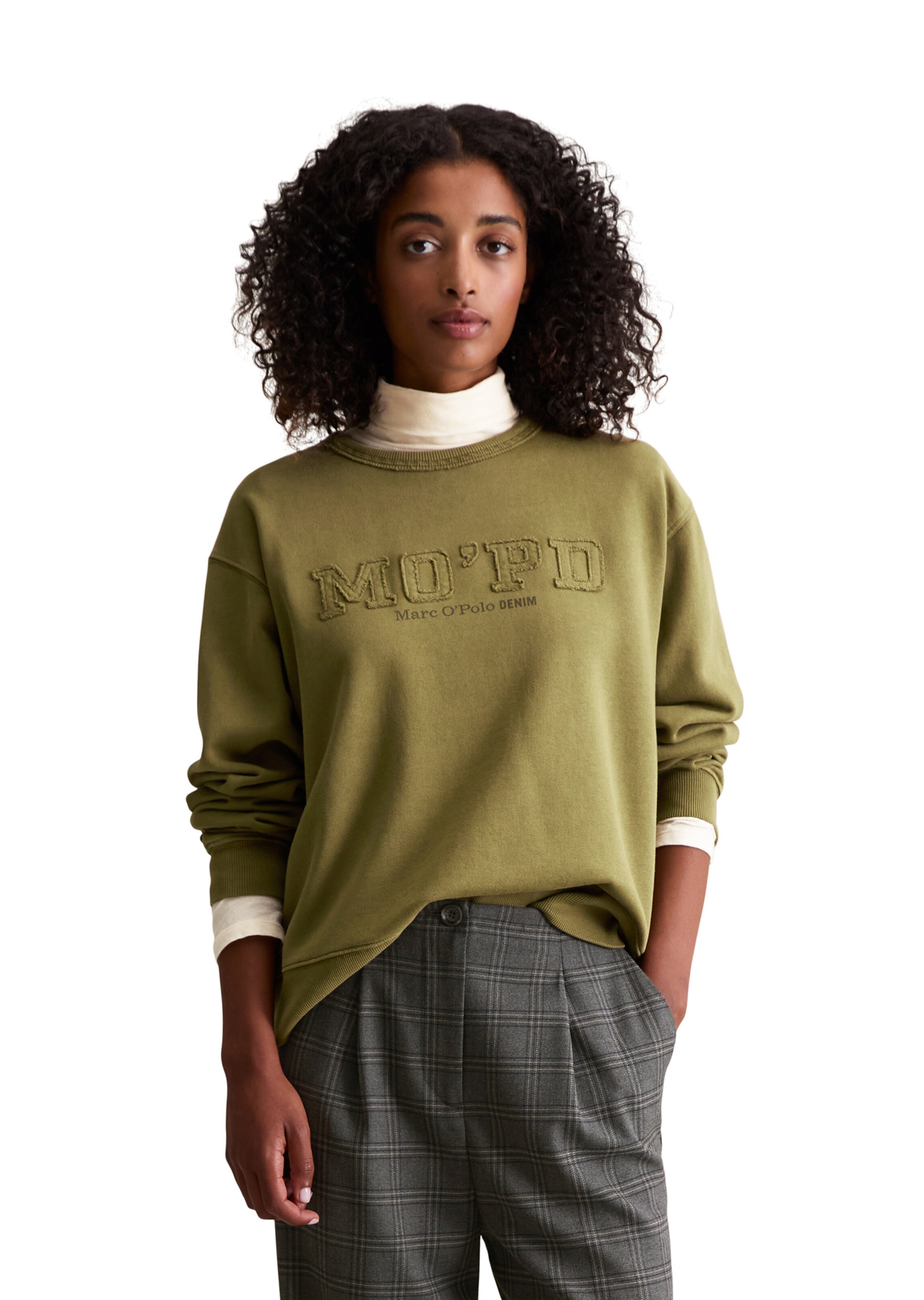 Marc O'Polo DENIM Sweatshirt in Bruin: voorkant